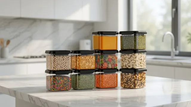 FlatKitch Plastic Grocery Container  - 550 ml