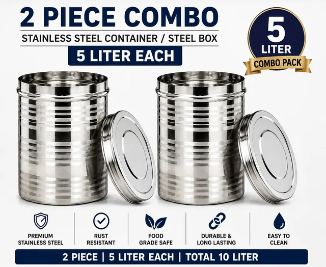 VINAYAK DECORE Stainless Steel Tea Coffee & Sugar Container  - 5 L