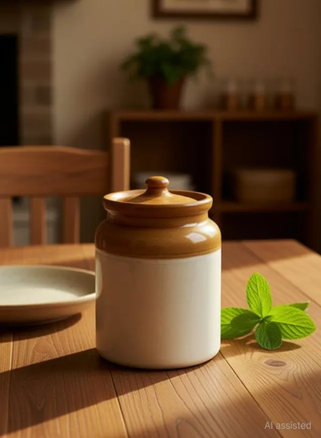 T R Creation Glass Pickle Jar  - 1000 ml