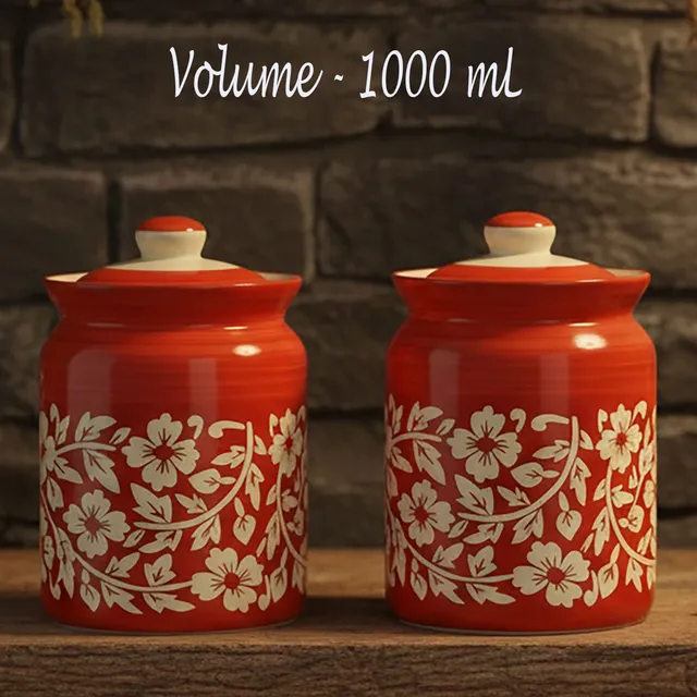 TheMarisStore Ceramic Pickle Jar  - 1000 ml