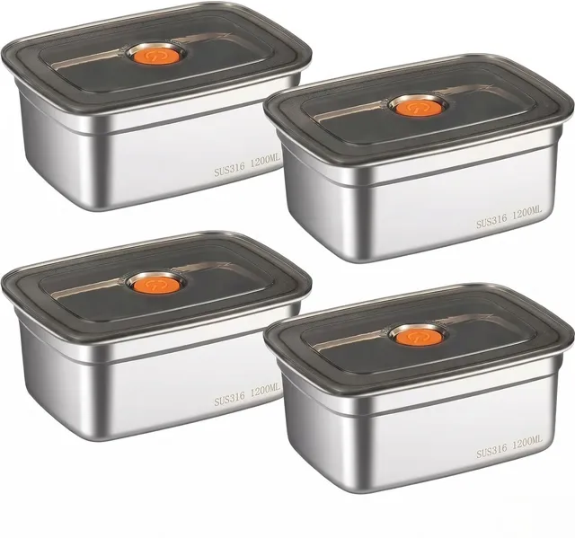 khanak Stainless Steel Fridge Container  - 1200 ml