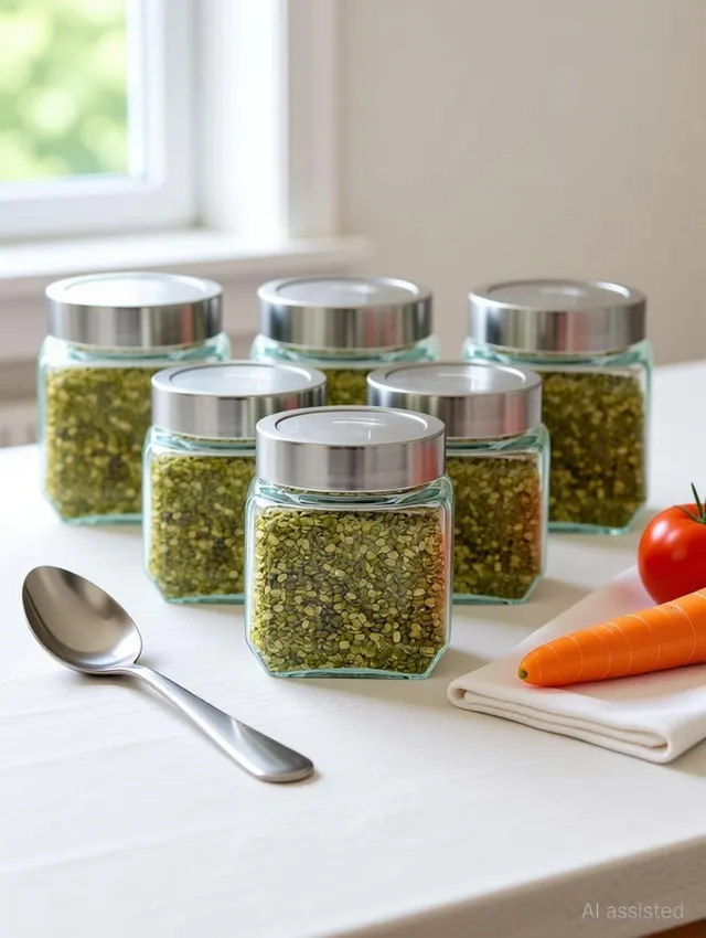 Urva Fashion Glass Grocery Container  - 600