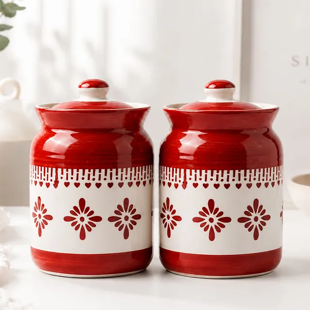 D'Maiolica Ceramic, Stoneware Pickle Jar  - 1000 ml