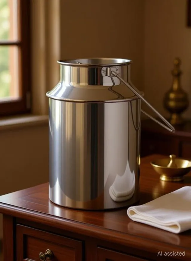Tannu Craft Steel Milk Container  - 1 L