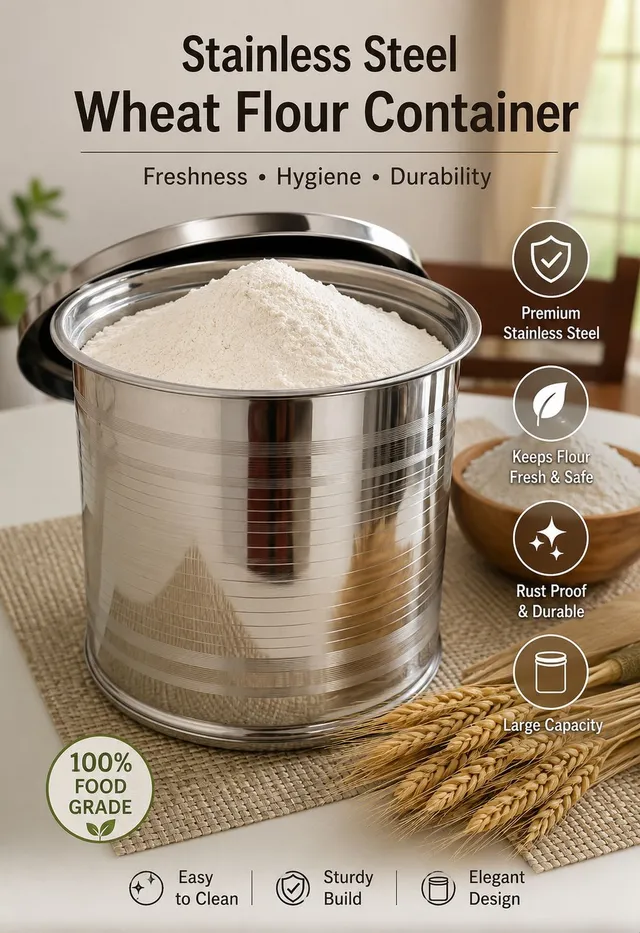 Narayani Enterprises Stainless Steel Grocery Container  - 8 kg