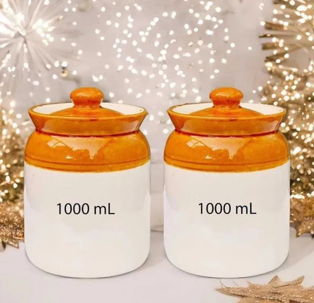 JAANVERA Ceramic Pickle Jar  - 1000 ml