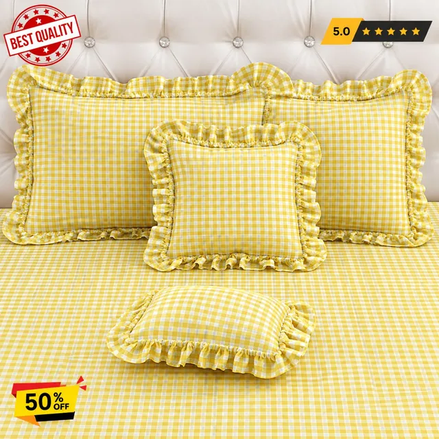 KARIDH Cotton King Flat 320 TC Printed 1 Bedsheet with 2 Pillow Covers, 2 Cushion Covers