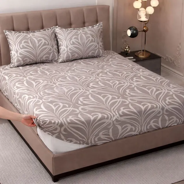 AMEYAA Cotton King Fitted (Elastic) 320 TC Floral 1 Bedsheet with 2 Pillow Covers