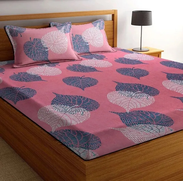 VAS COLLECTIONS Microfiber Single Flat 144 TC Abstract 1 Bedsheet with 2 Pillow Covers