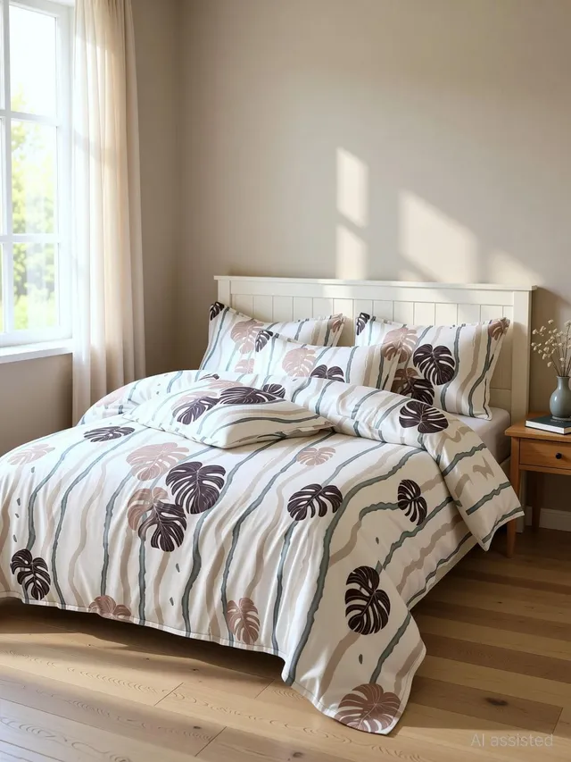 CHHILAKIYA Cotton Super King Flat 310 TC Printed 1 Bedsheet with 2 Pillow Covers