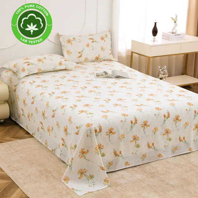 Story@home Cotton Double Flat 160 TC Printed 1 Bedsheet