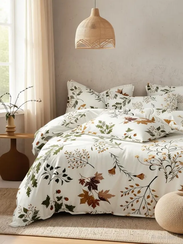 LUMORA NEST Cotton King Flat 400 TC Printed 1 Bedsheet with 2 Pillow Covers