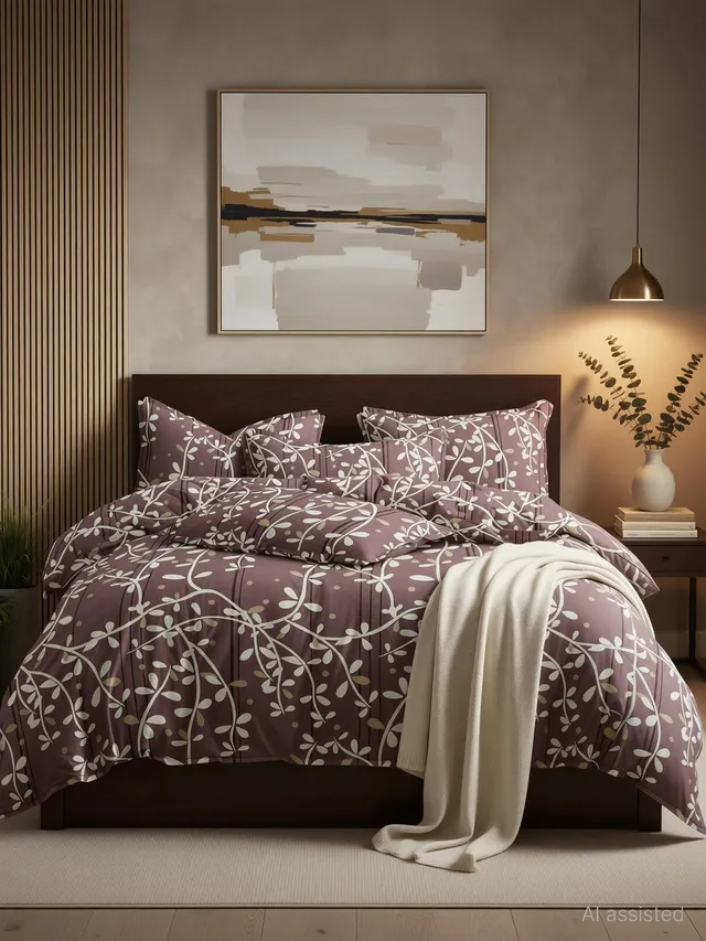 CHHILAKIYA Cotton Super King Flat 310 TC Printed 1 Bedsheet with 2 Pillow Covers