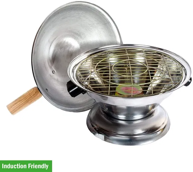 Infinitys Aluminum Tandoor Bati Maker Baking Oven, 1 Piece, Silver Gas Tandoor, Barbecue Grill Food Steamer Cookware Set ( 25 x 25 x 35 cm,) Cookware Set (Aluminium, 1 - Piece) Induction Bottom Cookware Set (Aluminium, 1 - Piece) Induction Bottom Non-Stick Coated Cookware Set