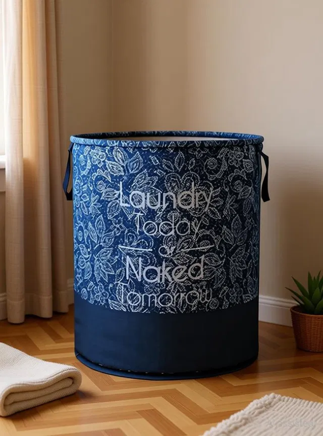 HOMESTIC by Kuber Industries 45 L Blue Laundry Basket