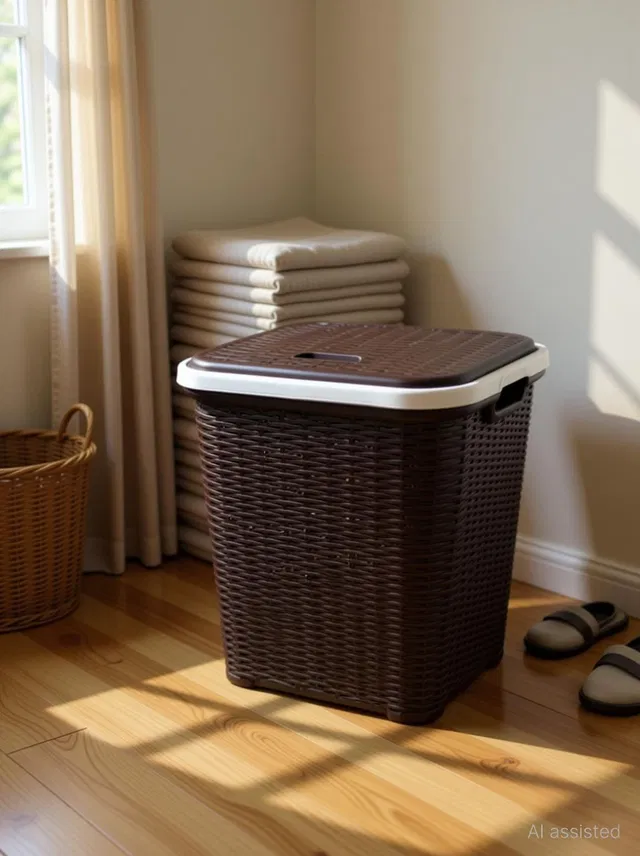Nilkamal 50 L Brown Laundry Basket