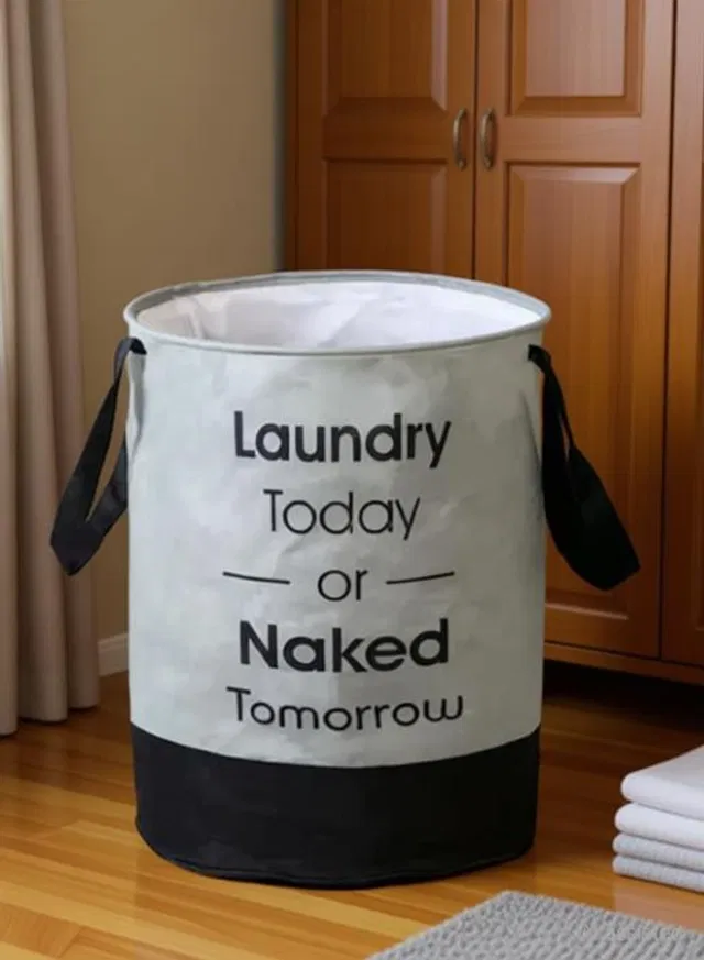 PerfectKrafts 45 L Grey, Black Laundry Bag