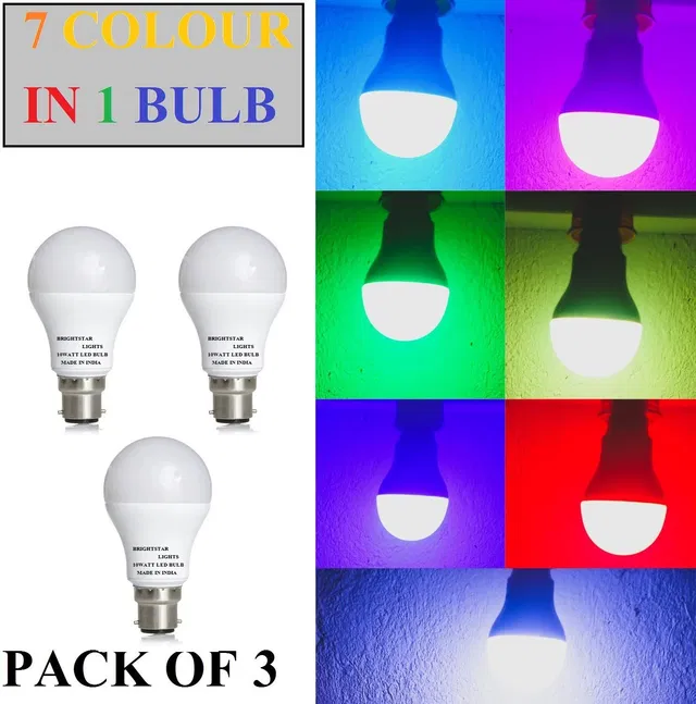 Brightstar 10 W Color Changing Round B22 LED Bulb