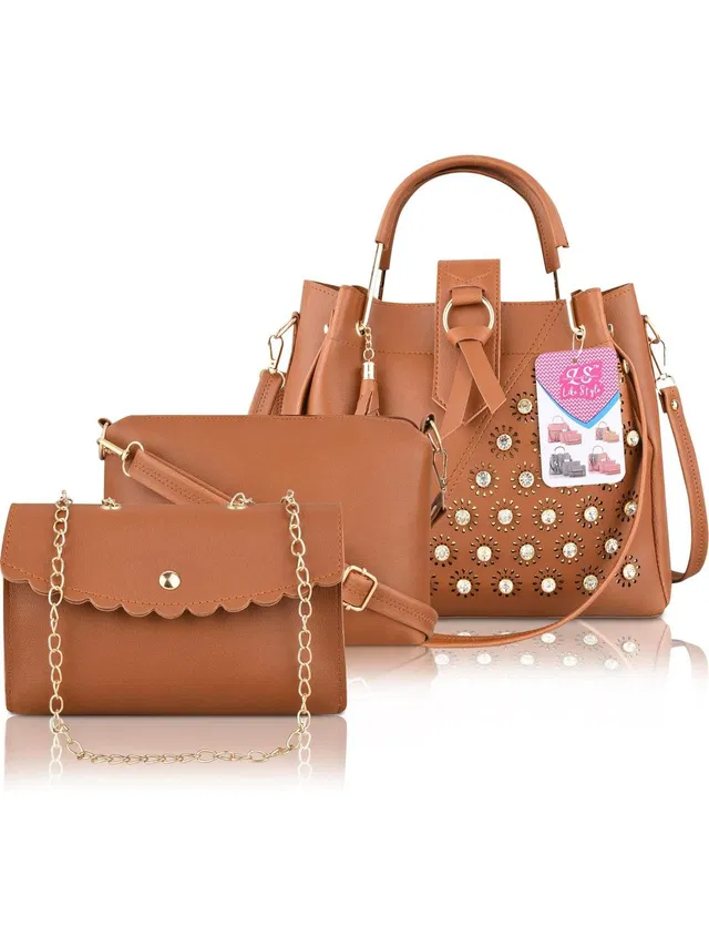 Live Fashion Women Tan Messenger Bag