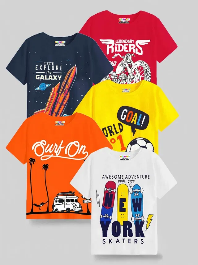 Kuchipoo Boys Printed Cotton Blend Regular T Shirt