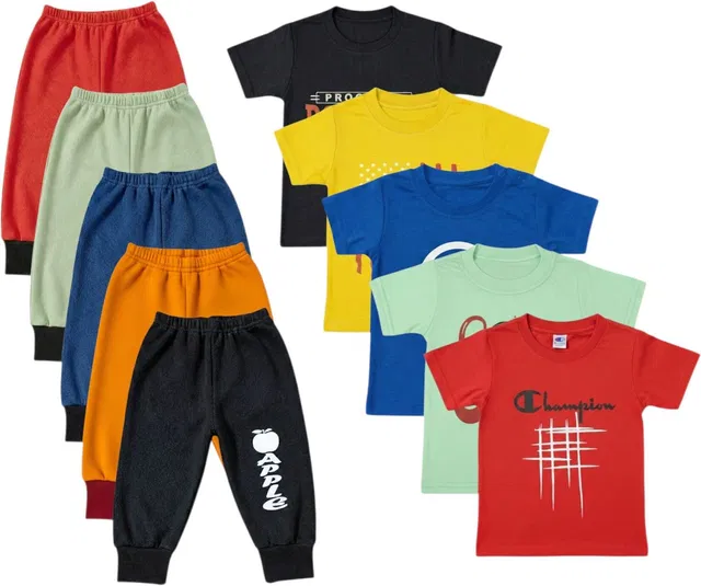 Miss & Chief Boys & Girls Casual T-shirt Track Pants