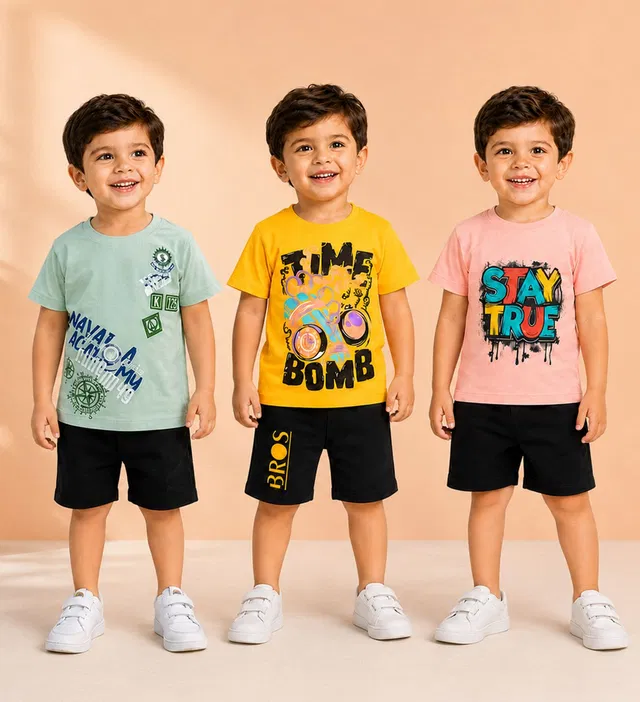 3BROS Boys Casual T-shirt Shorts