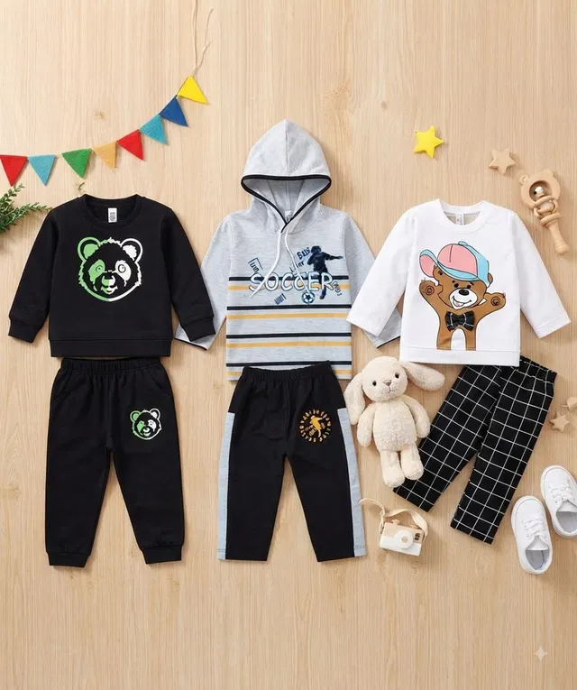 CuteHug Boys Casual T-shirt Pyjama, Track Pants, Pant