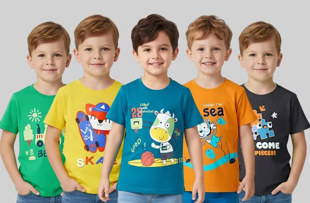 SUPERSQUAD Baby Boys Graphic Print Pure Cotton Regular T Shirt
