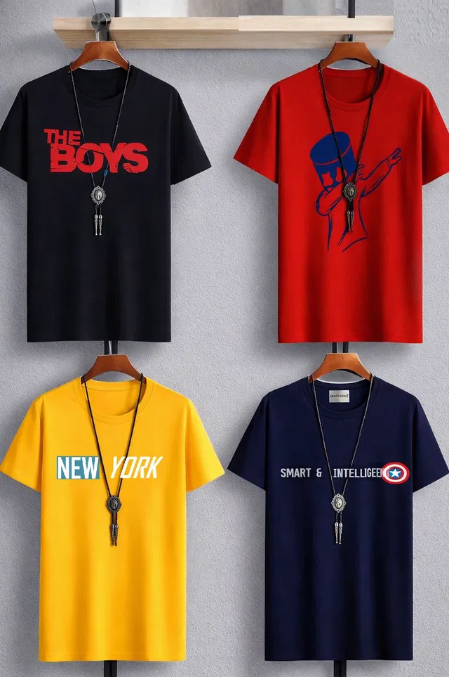 FTC FASHIONS Boys Graphic Print Cotton Blend Regular T Shirt
