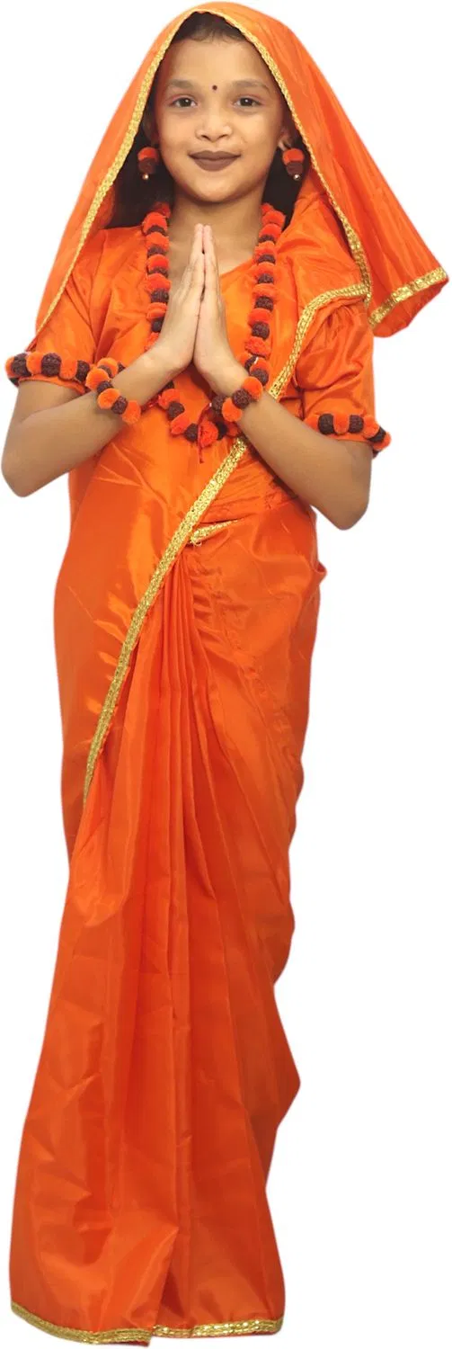 TWINKLE TOTS Mata Sita Saree For Kids/ Girls/ Sita Costume For kids. Kids Costume Wear