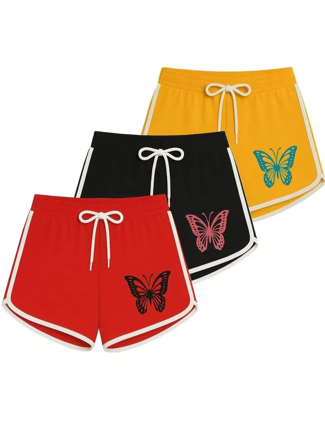 fasla Short For Girls Casual Solid Pure Cotton