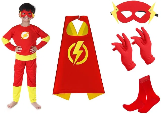 UNIECROUNE KIDS Superhero Flashh dress Kids Costume Wear