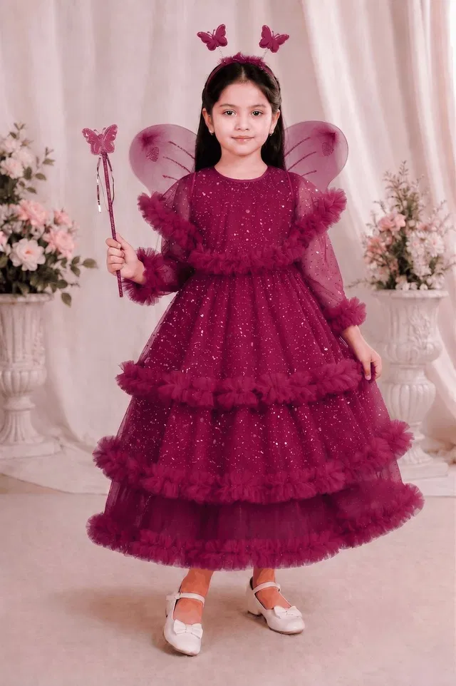 IRFANTEXTILE Fairy Frock Set Kids Costume Wear