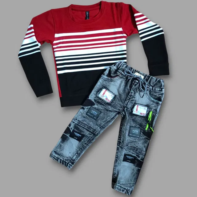 KidsBazaar Boys Casual T-shirt Jeans