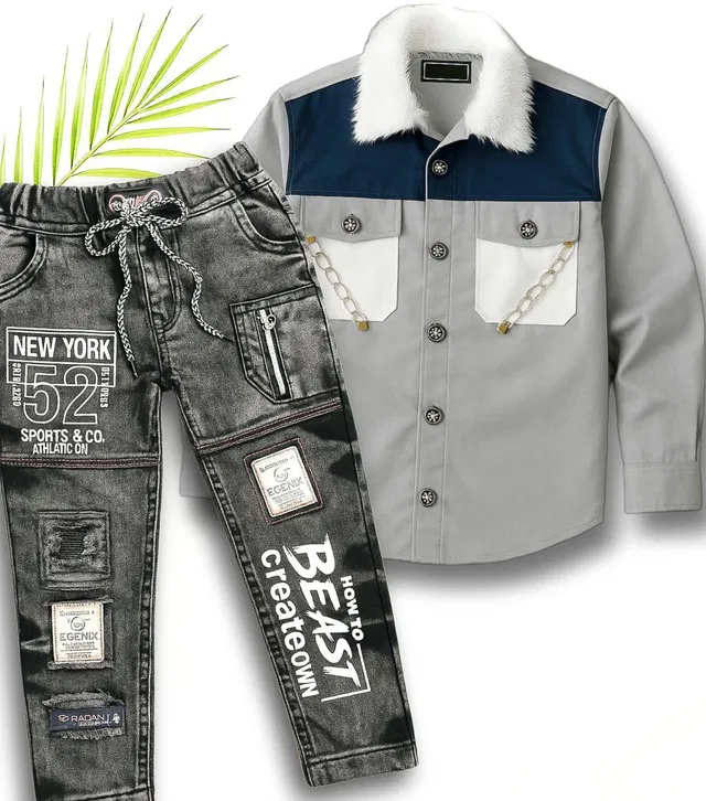 HONESTYSHOP Boys Party(Festive) Shirt Jeans