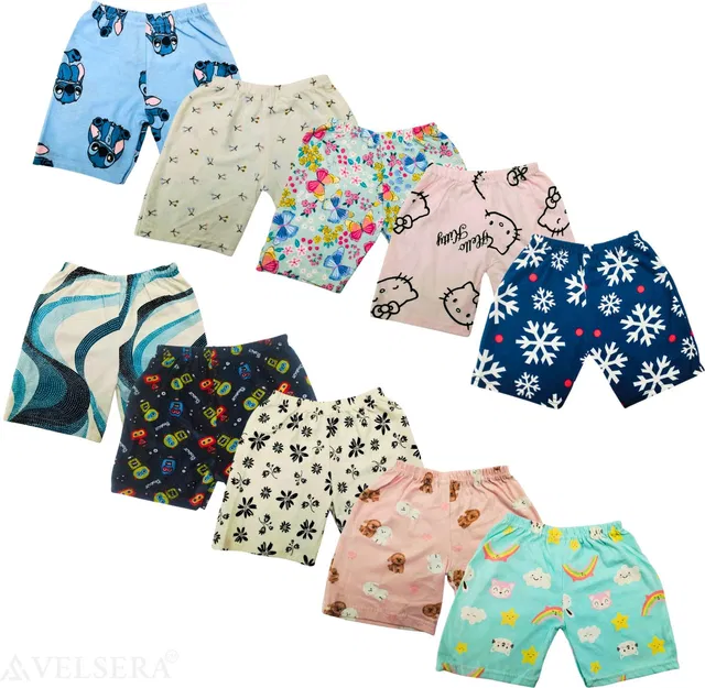 VELSERA Short For Baby Boys & Baby Girls Casual Printed Pure Cotton