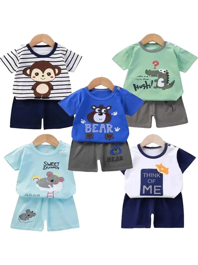 Cute N Tight Baby Boys & Baby Girls Casual T-shirt Shorts