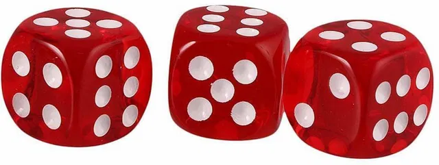 Brightstar Pack of 3 Transparent Acrylic Ludo Dice 16 mm Game Red Transparent Dice Board Game Accessories