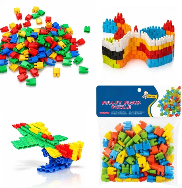 Be bright Bullet Block Construction Building Toy Set for Kids 3+ Years Multicolor
