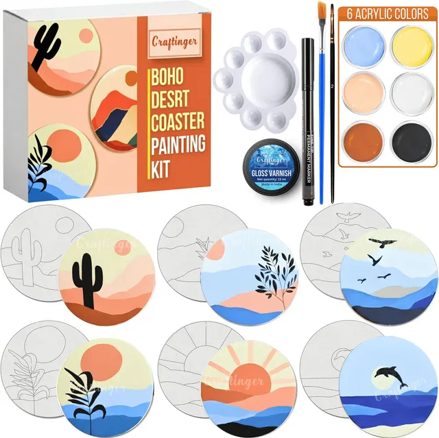 Craftinger Desert Coaster Painting Kit for Kids