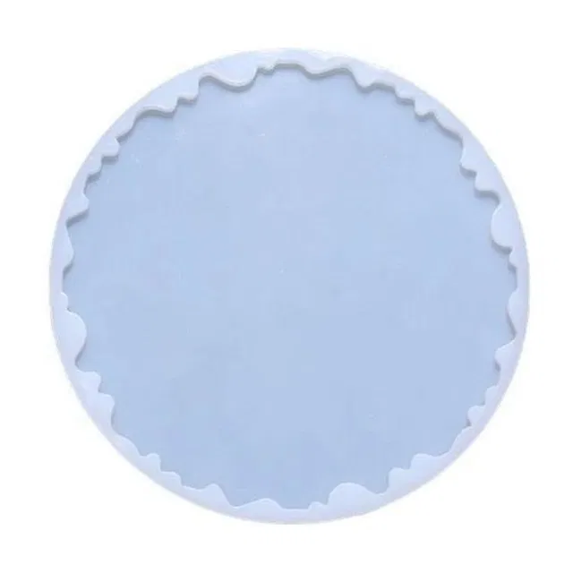 GD Art Store Irregular round shape 8 inches Silicone Tray Coaster Mould for Epoxy Resin Art