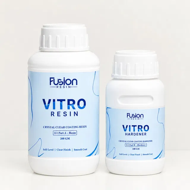 FUSION RESIN VITRO 2:1 Crystal Clear Epoxy Resin & Hardener Kit for Art, Coasters, Jewellery Resin Art Medium