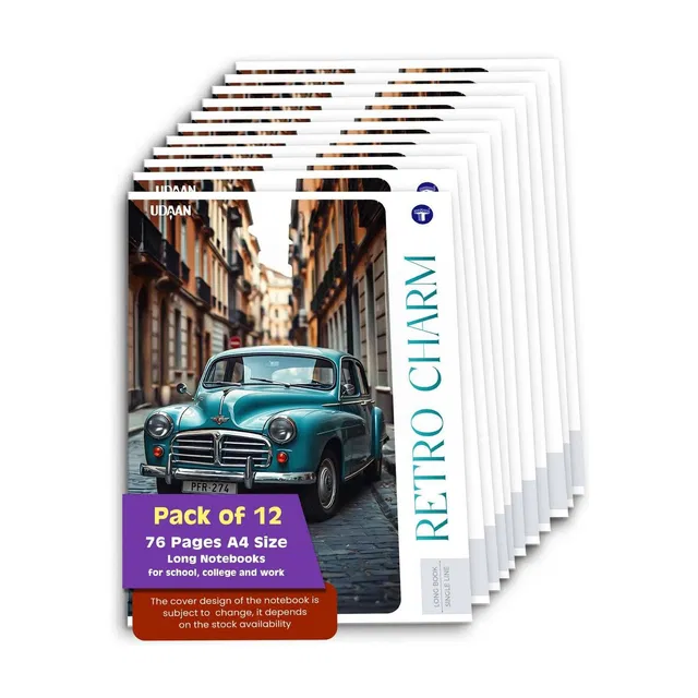 Target Publications A4 Size Long Notebooks | Single Line copy | 76 Pages | 21x29.7 cm | Pack of 12 A4 Notebook Single Line 912 Pages