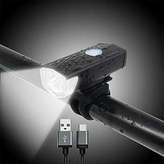 Afpin Bicycle USB Rechargeable Waterproof Cycle, High 300 Lumens Bright Headlight LED Front Light
