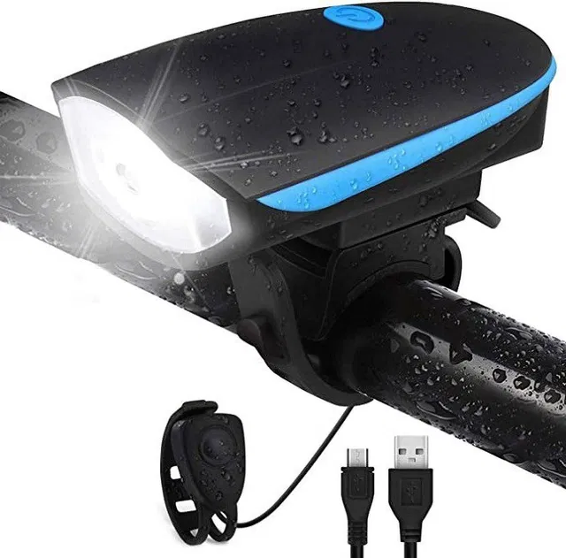 ADONYX Rechargeable Bike Horn & Light 140 DB with Super Bright 250 Lumen Light 3 Modes LED Front Light