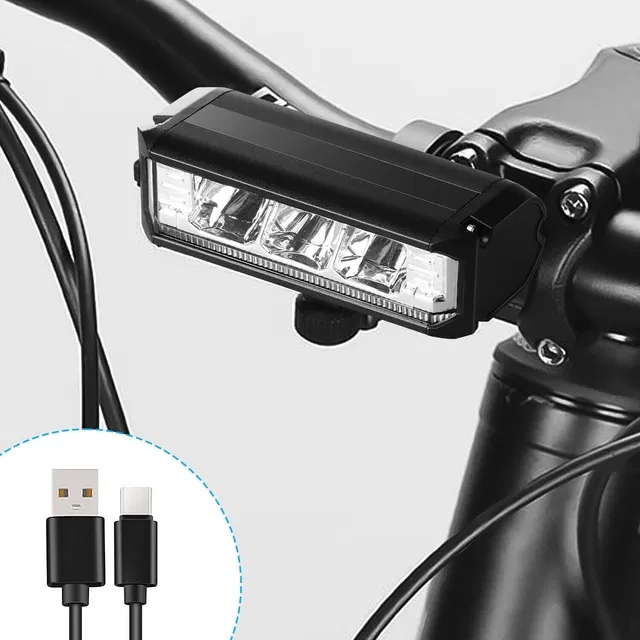Linist 3 LED Bicycle Light - Super Bright 1200 Lumen High/Low Beam USB-C Rechargeable LED Front Light
