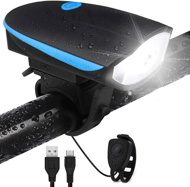HighRider Ultra Bright Light with Horn 140 Db, Bicycle Front Headlight ,USB Rechargeable Bell