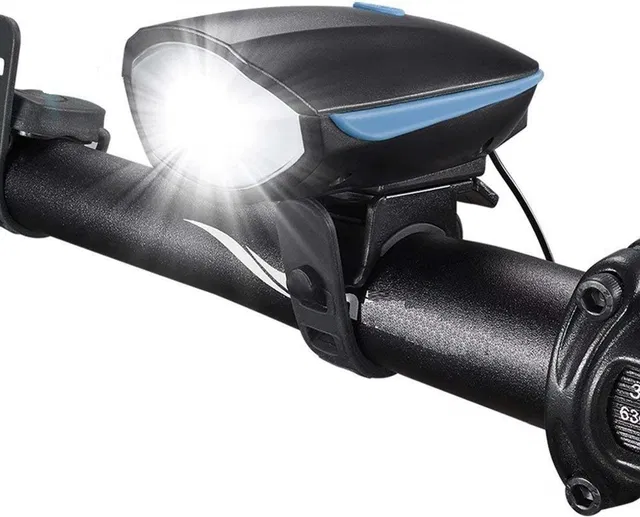 Inditradition Rechargeable Bike Horn and Light 140 DB with Super Bright 250 Lumen Light LED Front Light