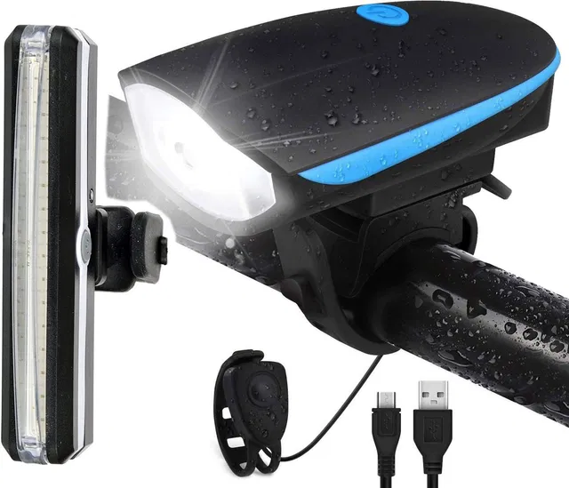 NSV Cycle Super Bright Head Light and Bicycle Back Tail Light LED Front Rear Light Combo