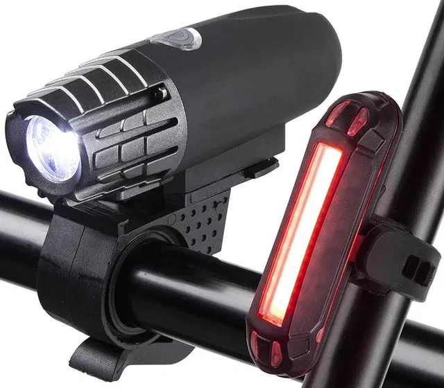 NSV Super Bright Cycle Head Light And Back Tail Light With 4 & 6 Different Modes LED Front Rear Light Combo